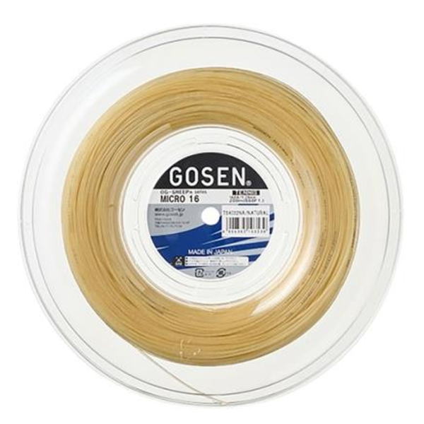 Spool of Gosen Micro 16 fishing line wound around a clear plastic reel.