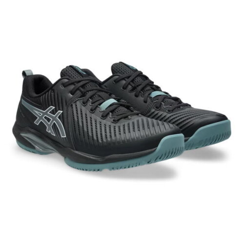 アシックス テニスシューズ PRESTIGE NEO WIDE(1043A028)BLACK/STEEL GREY｜激安お買い得価格｜2026年7月発売｜ASICS｜スペック表と機能性｜オールコート用
