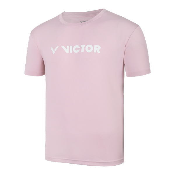 Light pink short-sleeve T-shirt with a white 'VICTOR' logo on the chest.